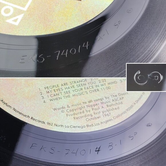 The Doors Strange Days Vinyl Record EKS-74014 Butterfly LP Psych Rock 1976 VG+ - Picture 9 of 11